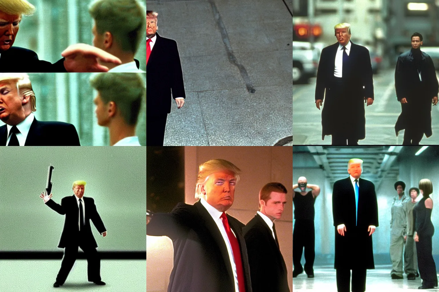 Prompt: donald trump in the matrix 1999