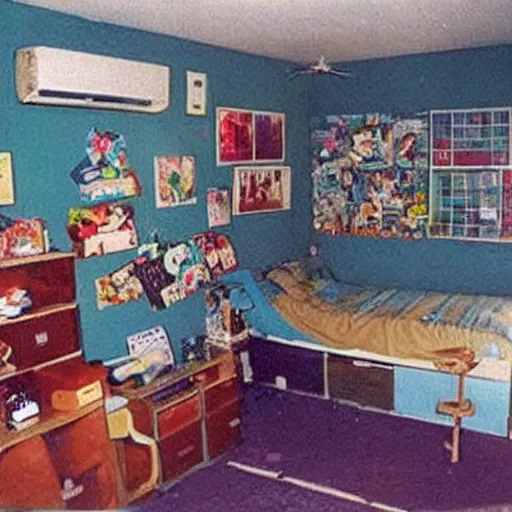 Prompt: a photo of the typical nambour, 1 0 year old boy's bedroom in the year 1 9 9 4