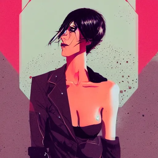 Image similar to a portrait of a character in a scenic environment by conrad roset, hyperdetailed, cyberpunk, cool, trending on artstation