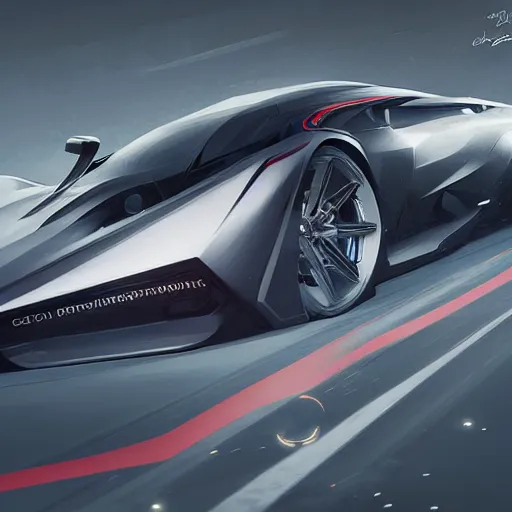 Image similar to detailed intricate digital illustration by greg rutkowski and artgerm and wlop ; 2 0 2 4 concept car, sharp, smooth, editorial photograph, led headlights and sleek design ; consumer electric vehicle, simple composition with blank background and sharp focus