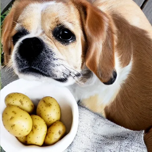 Prompt: potato dog