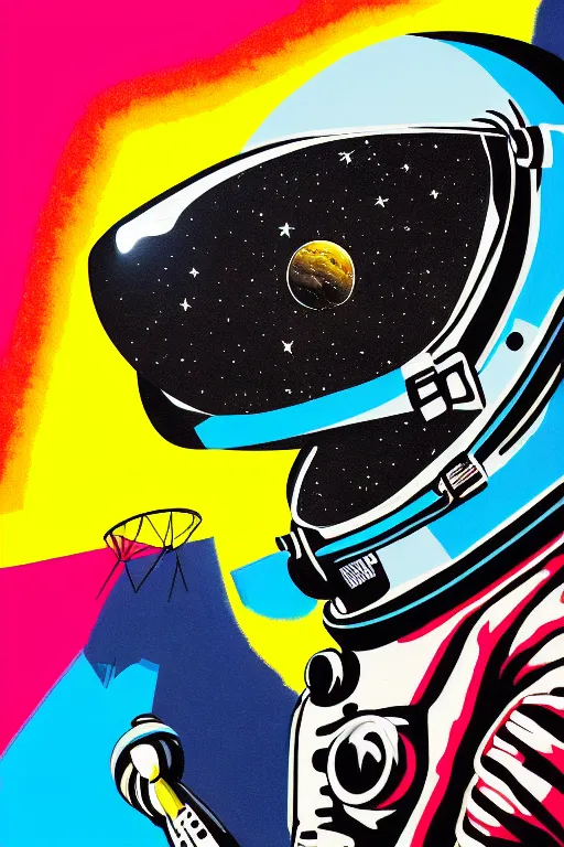 Image similar to cinema, aesthetic, acrylic paint and pencil, pop art style, astronaut horse, floating in space, by mike swiderek, jorge lacera, ben lo, tyler west,, ultrarealistic, sharp focus, intricate, ultra high definition, ultra resolution details, no duplicate, proportional, shadow effect, baroque environment