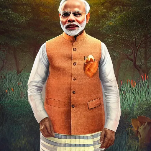 Prompt: narendra modi wearing assamese male bihu dress, background: assam tea garden kaziranga, elegant, highly detailed, digital painting, artstation, concept art, smooth, sharp focus, illustration, art by artgerm and greg rutkowski and alphonse mucha and loish and WLOP, beautiful handsome body, hyper detailed, micro details, insanely detailed C 10.0