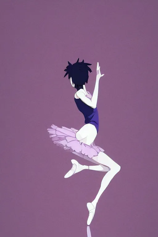 Image similar to ballerina, artwork made by makoto shinkai, inspired in hirohiko araki, clean details, light color palette, anatomically proportional, hd