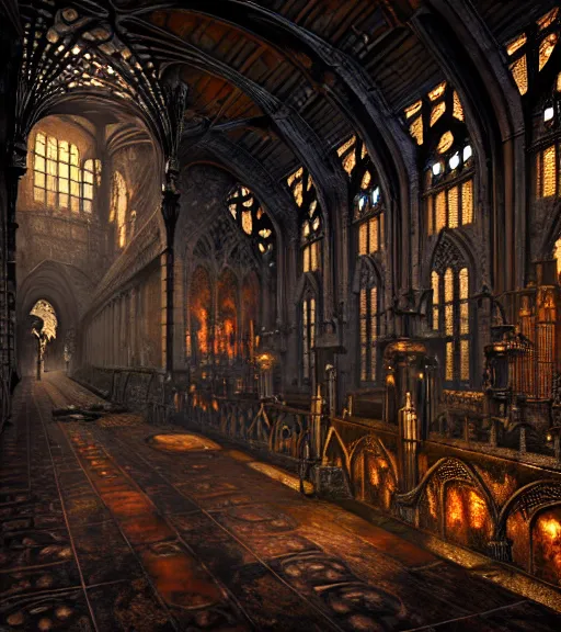 Image similar to steam necropolis, memento mori, gothic, neo - gothic, art nouveau, hyperdetailed copper patina medieval icon, stefan morrell, philippe druillet, ralph mcquarrie, concept art, steampunk, unreal engine, detailed intricate environment, octane render, moody atmospherics, volumetric lighting, ultrasharp, ominous, otherworldly