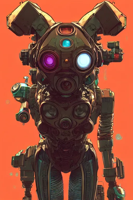 Prompt: a study of cell shaded portrait of a cybertronic cat as Borderlands 3 concept art, llustration, post grunge, concept art by josan gonzales and wlop, by james jean, Victo ngai, David Rubín, Mike Mignola, Laurie Greasley, highly detailed, sharp focus, alien, Trending on Artstation, HQ, deviantart, art by artgem