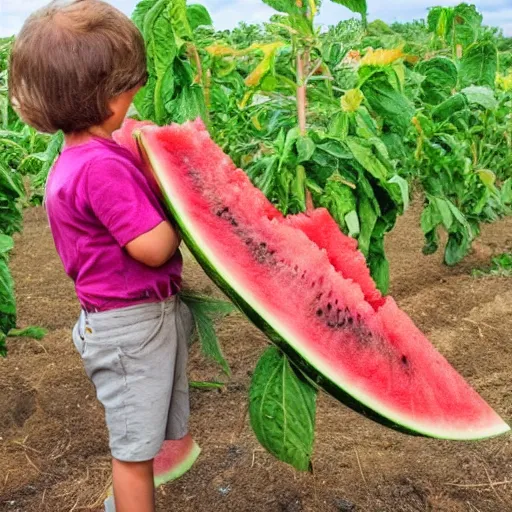 Image similar to how watermelon grows