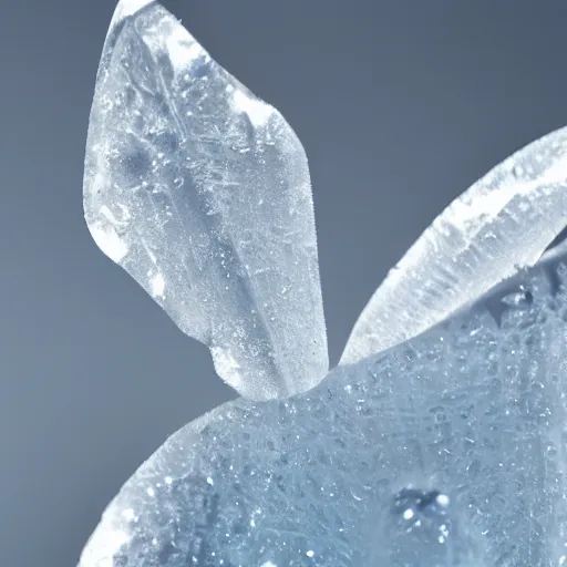 Prompt: real photo of a beautiful ice queen, macro 10mm