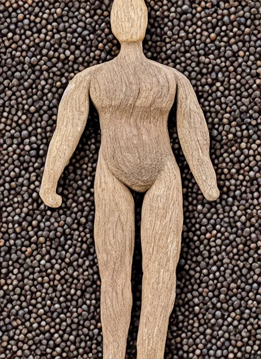 Image similar to a figure made of beans