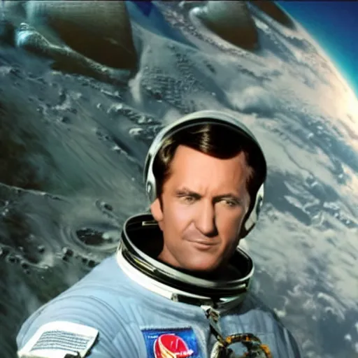 Prompt: six million dollar man in space