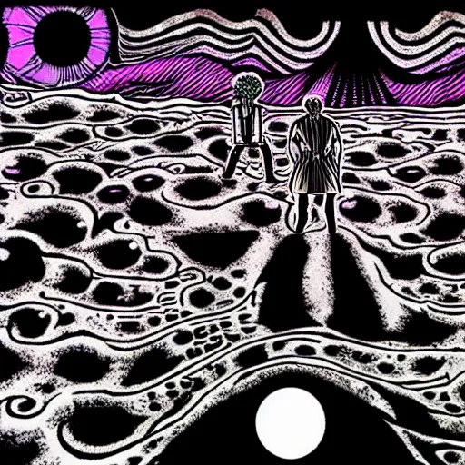 Prompt: the end of the world, digital art, Junji Ito, psychedelia