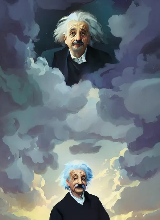 Image similar to portrait of albert einstein, painting by sargent and leyendecker, fantasy, medium shot, asymmetrical, intricate, elegant, matte painting, illustration, hearthstone, by rhads, by greg rutkowski, by greg tocchini, by james gilleard, by joe fenton