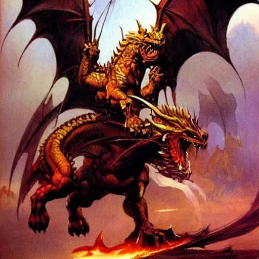 Image similar to dragon by Frank Frazetta,fantasy artwork,bold,striking,high quality!!!!!,masterpiece!!!!