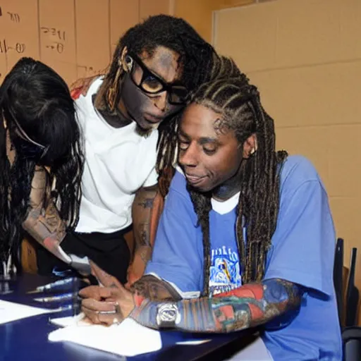 Prompt: lil wayne teaching calculus