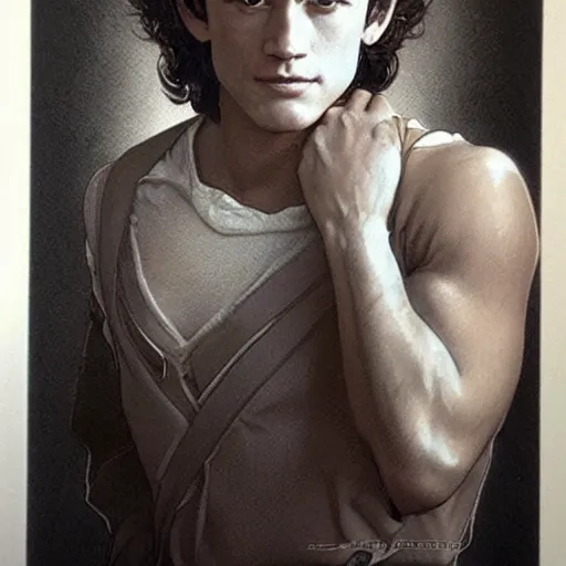 Image similar to amazing lifelike award winning pencil illustration of young Luke Perry 1990s trending on art station artgerm Greg rutkowski alphonse mucha cinematic