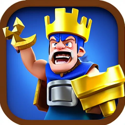 Image similar to clash royale king flipping off emote