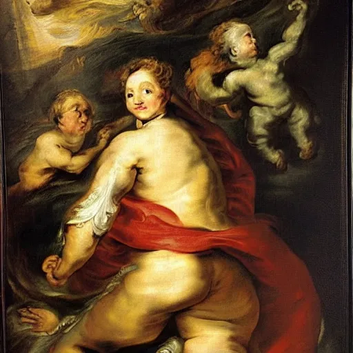 Prompt: a recently found painting by Rubens