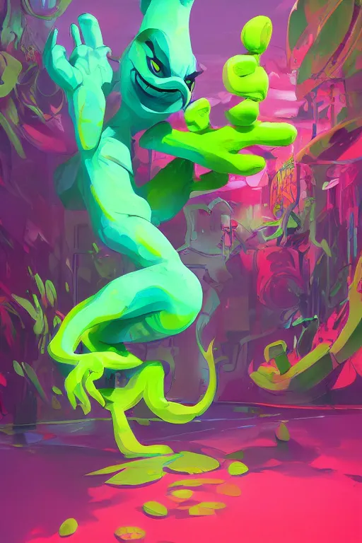 Image similar to 3 d render creature graffiti nature micro world fluo, art gta 5 cover, official fanart behance hd artstation by jesper ejsing, by rhads, makoto shinkai and lois van baarle, ilya kuvshinov, ossdraws