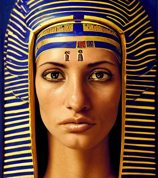 Image similar to portrait_photo_of_a_stunningly beautiful egyptian maiden, symmetrical face, 16th century, hyper detailed by Annie Leibovitz, Steve McCurry, David Lazar, Jimmy Nelsson, professional photography