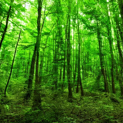 Prompt: bright green anume forest