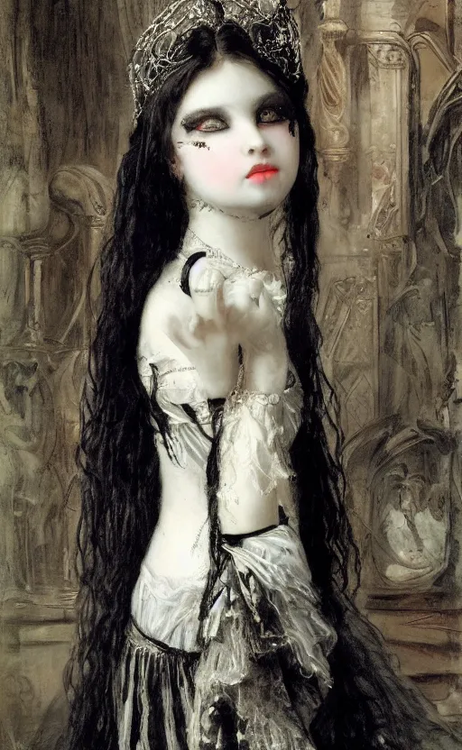 Image similar to Gothic princess. By William-Adolphe Bouguerea, highly_detailded