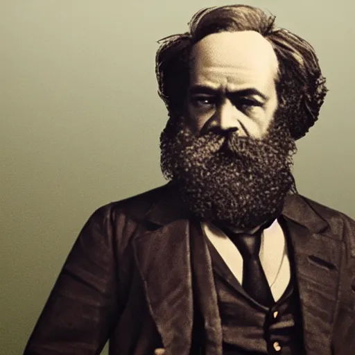 Image similar to karl marx as dieselpunk android, highly detailed portrait, unreal engine