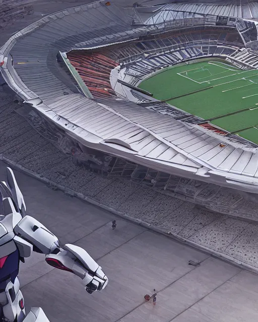 Prompt: a futuristic full stadium with a giant gundam, unreal engine, hyper realism, realistic shading, cinematic composition, realistic render, octane render, detailed textures, photorealistic, wide shot