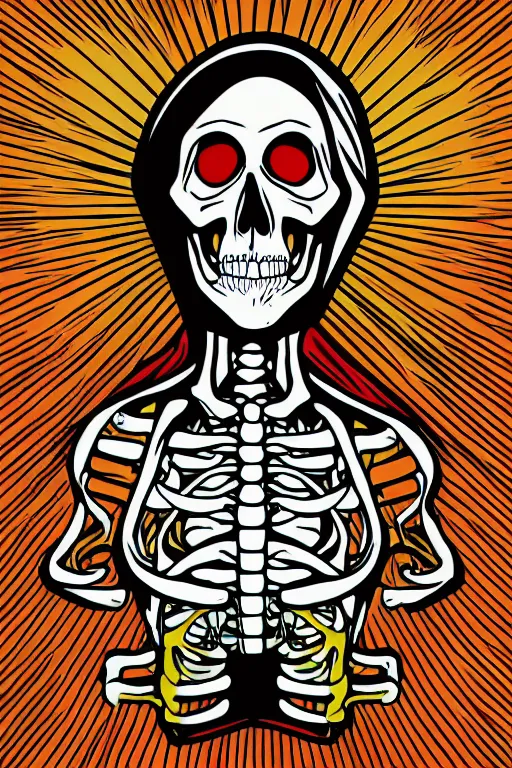 Image similar to A portrait of a skeleton that is a gangster, sticker, colorful, illustration, highly detailed, smooth and clean vector curves, no jagged lines, vector art, smooth