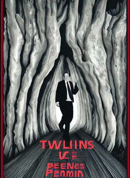 Image similar to twin peaks movie poster art by bob larkin