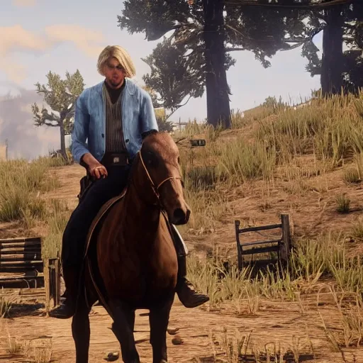 Image similar to xQc in red dead redemption 2