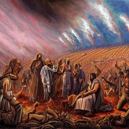 Image similar to painting of jehovah's witnesses apocalypse