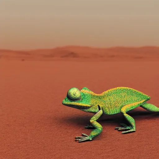 Image similar to a chameleon skeleton on mars