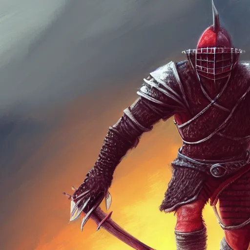 Image similar to slave knight gael, digital art, 8 k, high detail, digital painting