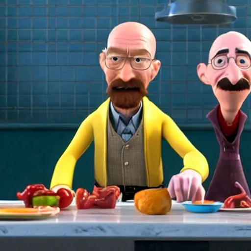 Prompt: Walter White in Pixar's ratatouille