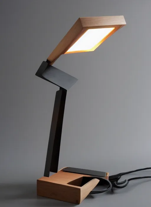 Image similar to a desk light designed by le corbusier