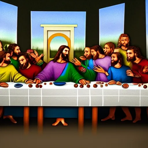 Image similar to the last supper but it takes place on the enterprise from Star trek’s bridge, HD, series screenshot