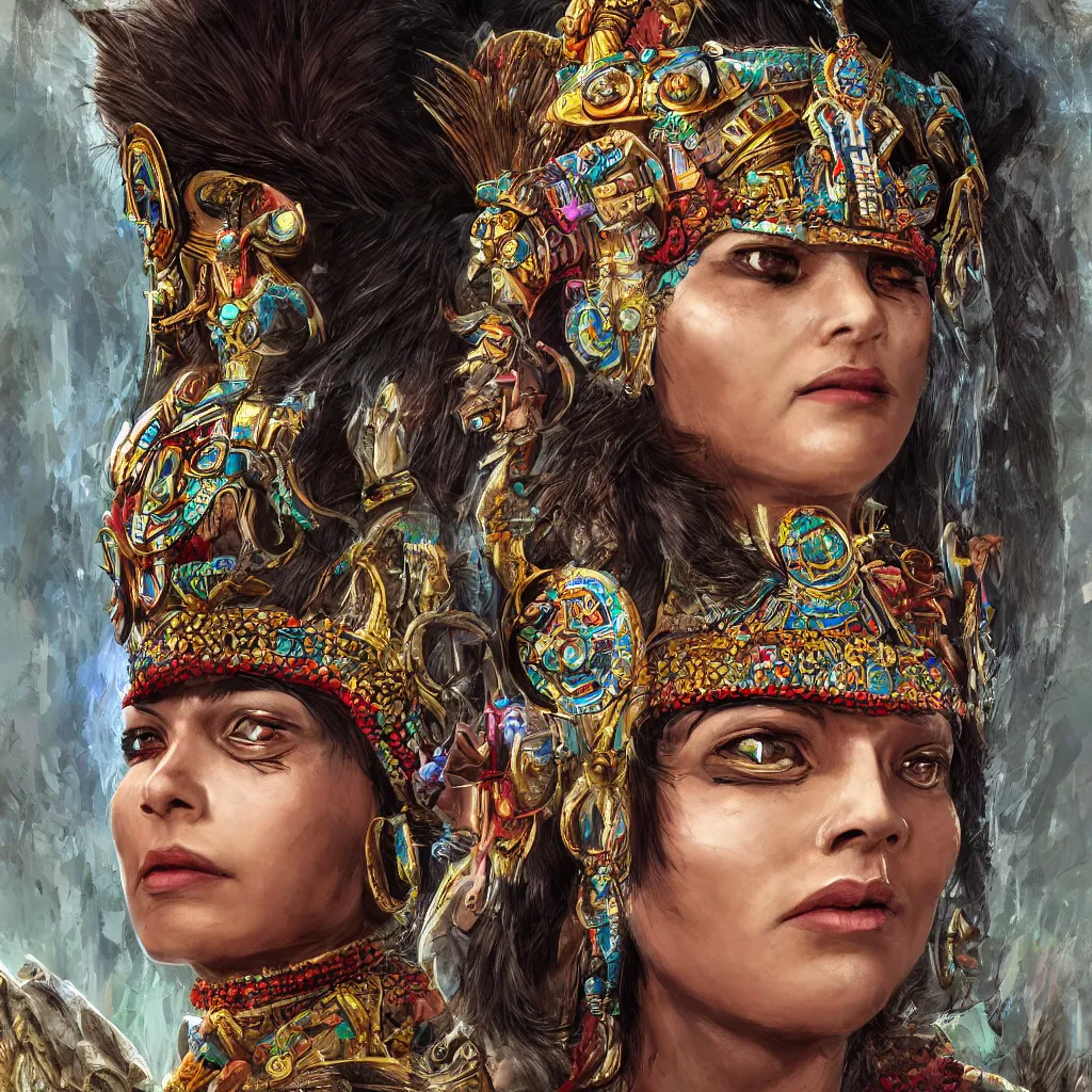 Image similar to mayan priestess, sharp focus, concept art, realistic, game art