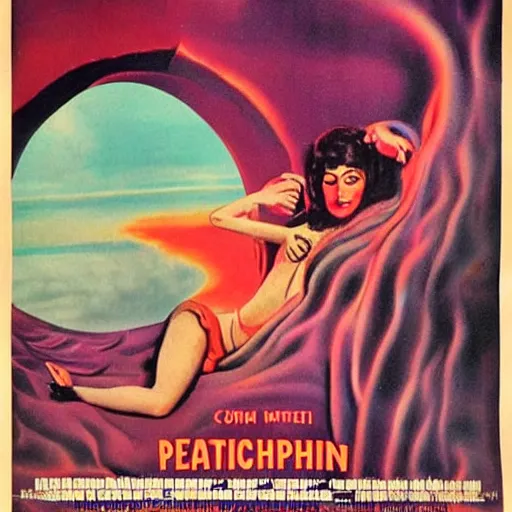 Prompt: vintage psychedelic movie poster, surreal, dreamlike,