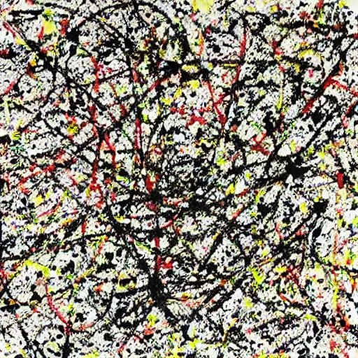 Image similar to AI death by Jackson Pollock