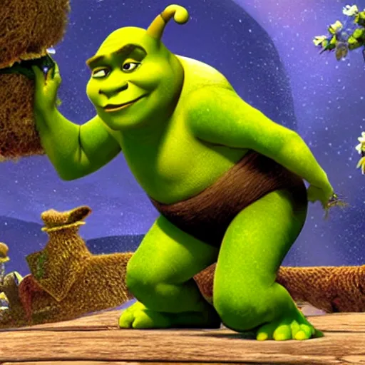 Prompt: shrek in bee movie