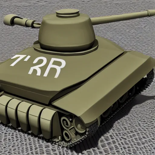 Prompt: 3d render of miniature tank driving over chessboard