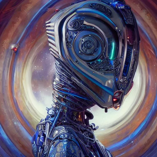 Image similar to low angle shot of a cyberpunk gazmask multicolored robot character, intricate, elegant, highly detailed, centered, digital painting, artstation, concept art, smooth, sharp focus, illustration, artgerm, Tomasz Alen Kopera, Peter Mohrbacher, donato giancola, Joseph Christian Leyendecker, WLOP, Boris Vallejo