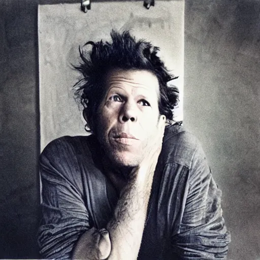 Image similar to tom waits portrait by annie liebovitz, award winning photography