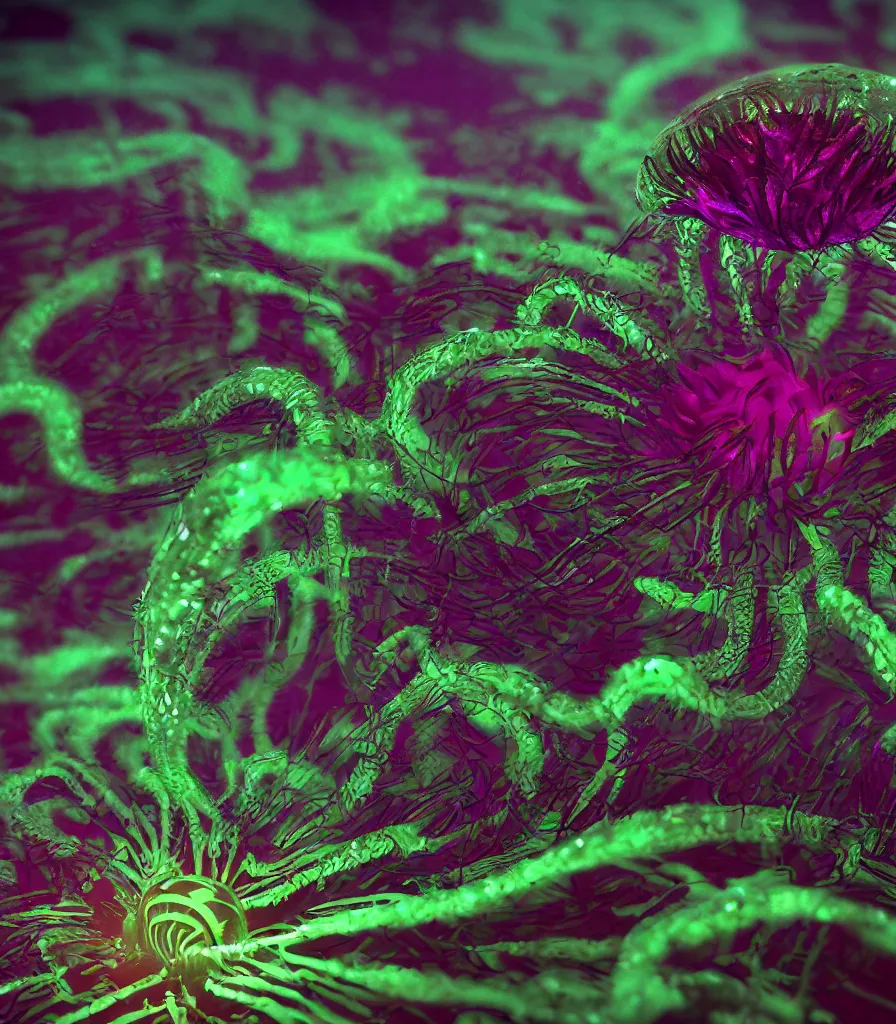 Image similar to alien anemone, amazing octane render, stylized, trending on artstation, glow, nature photography