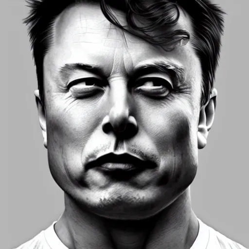 Image similar to elon musk as the incredible hulk, trending on artstation, ultra realistic, portrait, only head and shoulders, fine detail, intricate hair, fine textures, soft shadows, hdr, digital art