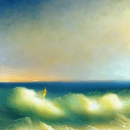 Image similar to “banana boat ride, detailed oil painting by Ivan Aivazovsky”