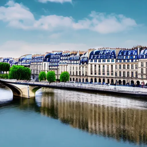 Image similar to the bank of the seine in paris in the year 2 0 2 0