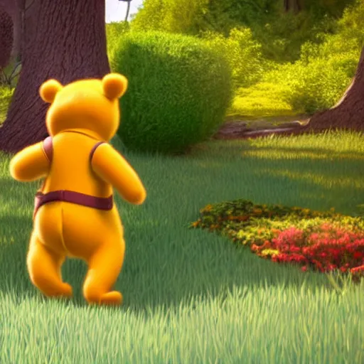 Image similar to unreal engine 5 render of winnie the pooh in voyager