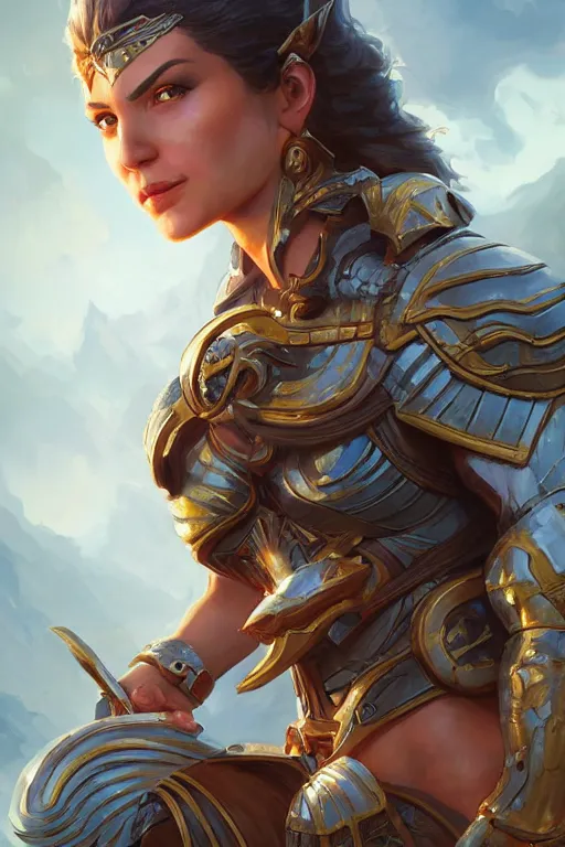 Image similar to amazon valkyrie athena, d & d, fantasy, portrait, highly detailed, headshot, digital painting, trending on artstation, concept art, sharp focus, illustration, art by artgerm and greg rutkowski and magali villeneuve