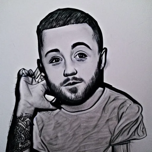 Image similar to mac miller, drawn by a 5 year old